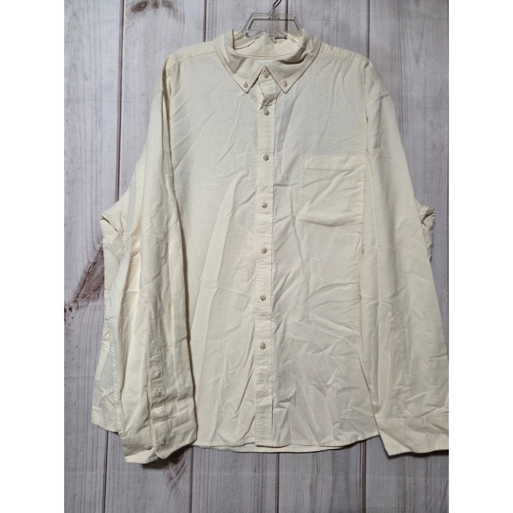 Goodfellow & Co Mens XXL Cream Corduroy Long‎ Sleeve Button Down Shirt Standard